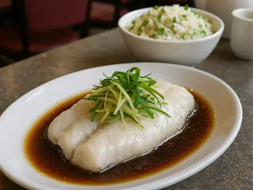 Steamed Fish Fillet with Ginger & Scallion Rice