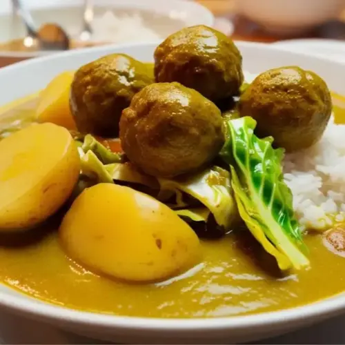 咖喱魚蛋雜菜飯